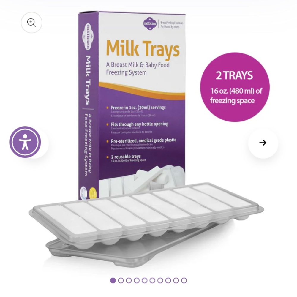 Milkies 2 breast milk storage trays